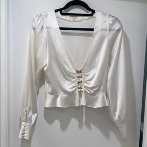 For Love & Lemons white silk blouse